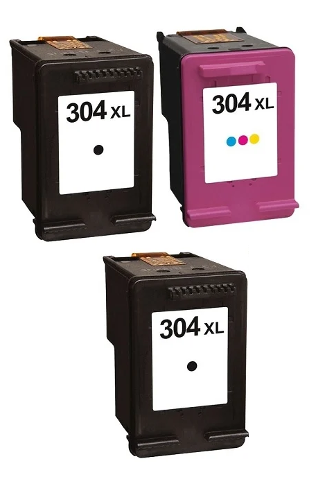 Remanufactured HP 304XL Black & 304XL Colour High Capacity Ink Cartridges & EXTRA BLACK